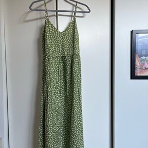 Reformation Printed Floral Green MIDI Sundress Sz Small